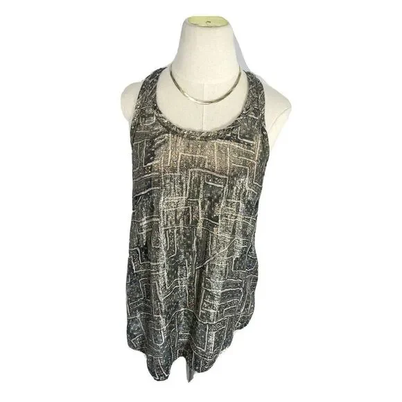 Isabel Marant x H&M Metallic Racer Back Tank Top Size 4 US Grommet Studs Unique - Picture 10 of 11